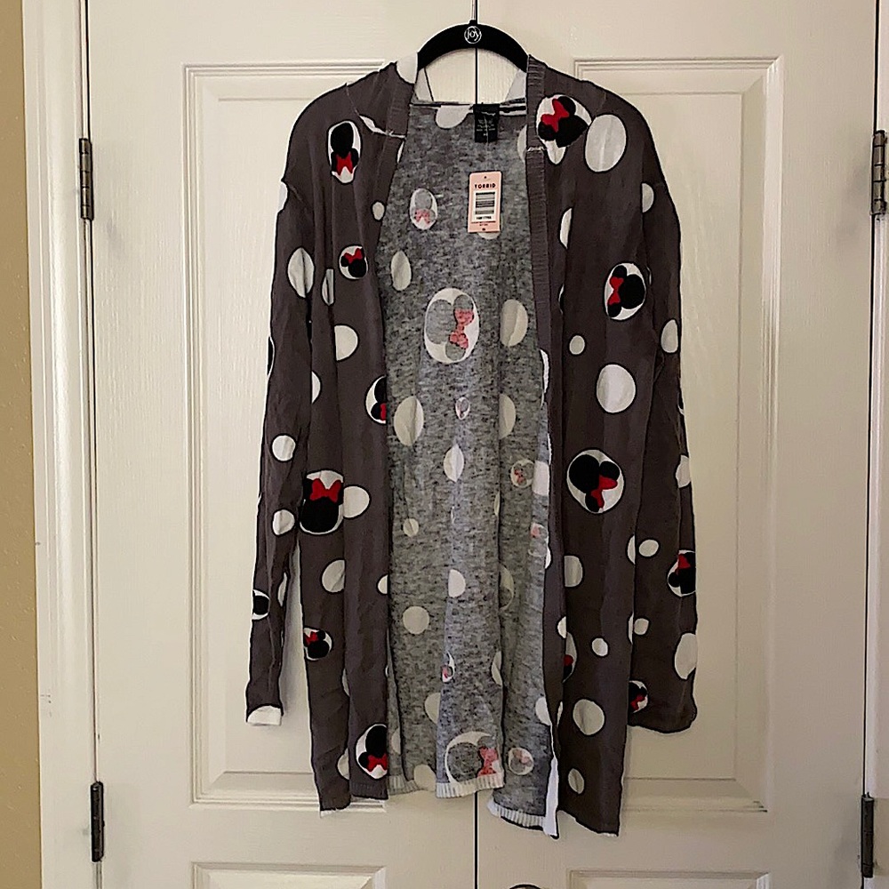 Torrid Disney Minnie Dot Print Hooded Cardigan
